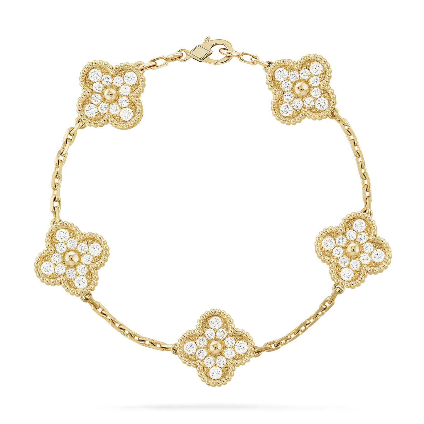 [Auream] CLOVER 5 MOTIF FULL DIAMOND BRACELET COLLECTION