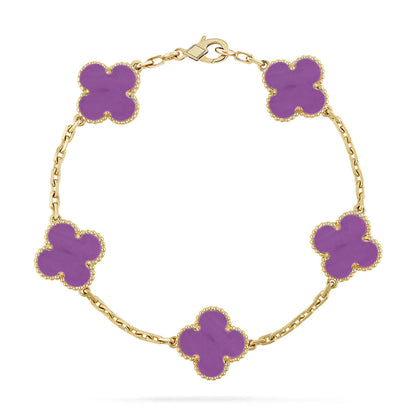 [Auream] CLOVER 5 MOTIF VIOLET BRACELET COLLECTION