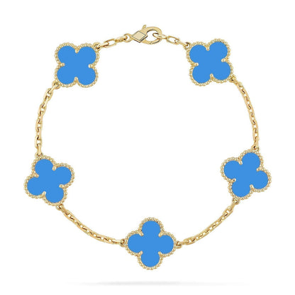 [Auream] CLOVER 5 MOTIF BLUE AGATE BRACELET COLLECTION