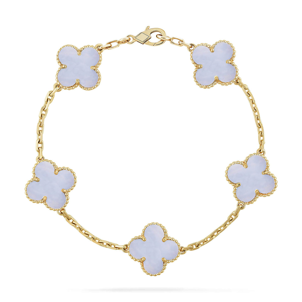 [Auream] CLOVER 5 MOTIF PURPLE CHALCEDONY BRACELET COLLECTION