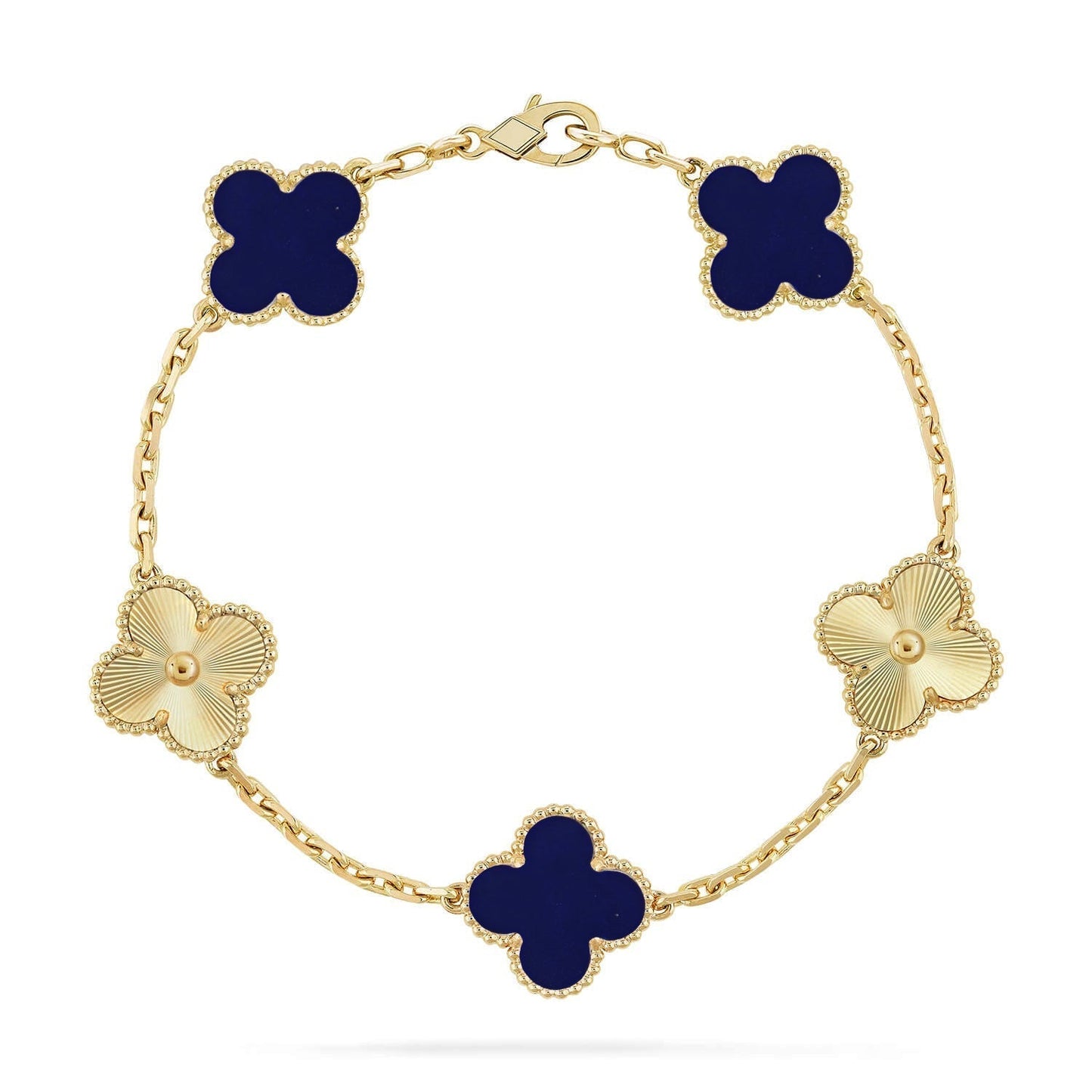 [Auream]CLOVER 5 MOTIF LAPIS LAZULI BRACELET COLLECTION