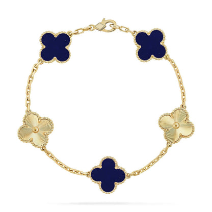 [Auream]CLOVER 5 MOTIF LAPIS LAZULI BRACELET COLLECTION