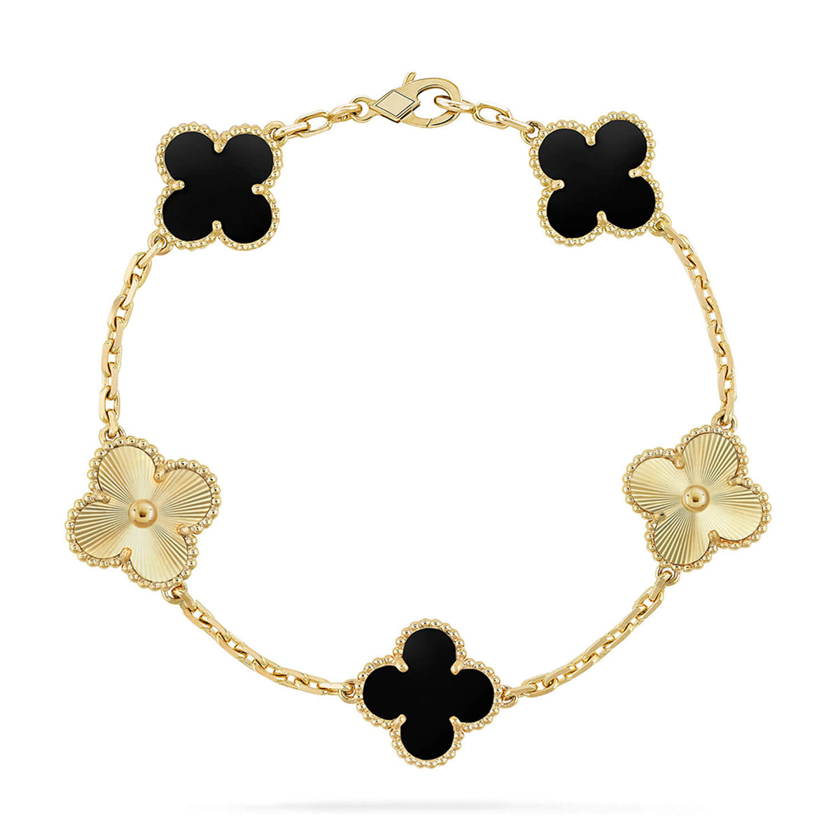 [Auream] CLOVER 5 MOTIF ONYXS BRACELET COLLECTION