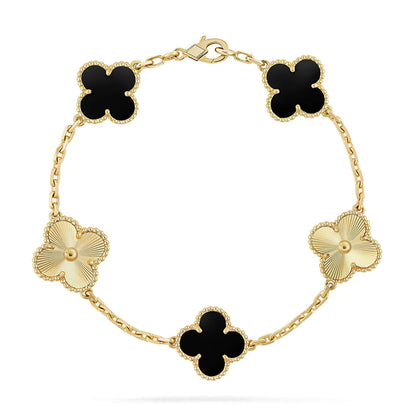 [Auream] CLOVER 5 MOTIF ONYXS BRACELET COLLECTION