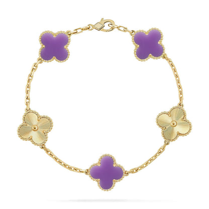 [Auream]CLOVER 5 MOTIF LIGHT PURPLE BRACELET COLLECTION