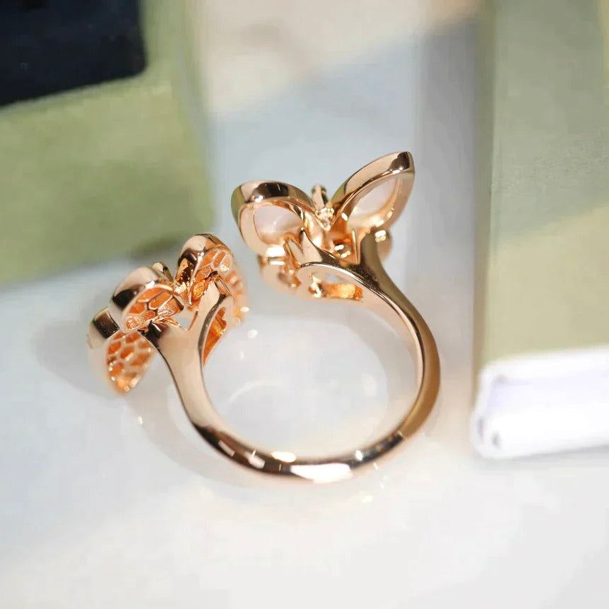 [Auream]TWIN BUTTERFLY DIAMOND MOP RING