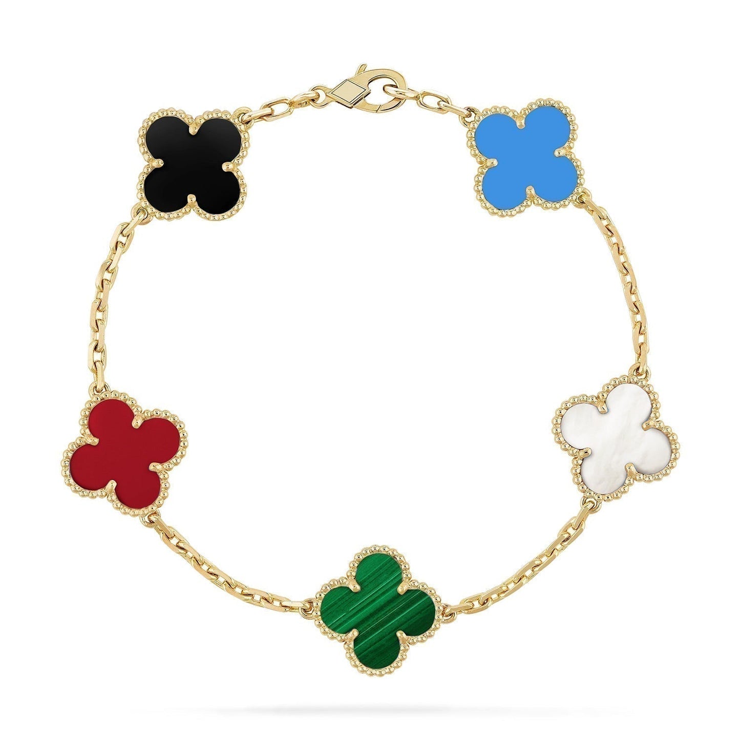 [Auream]CLOVER 5 MOTIFS MULTICOLOR BRACELET