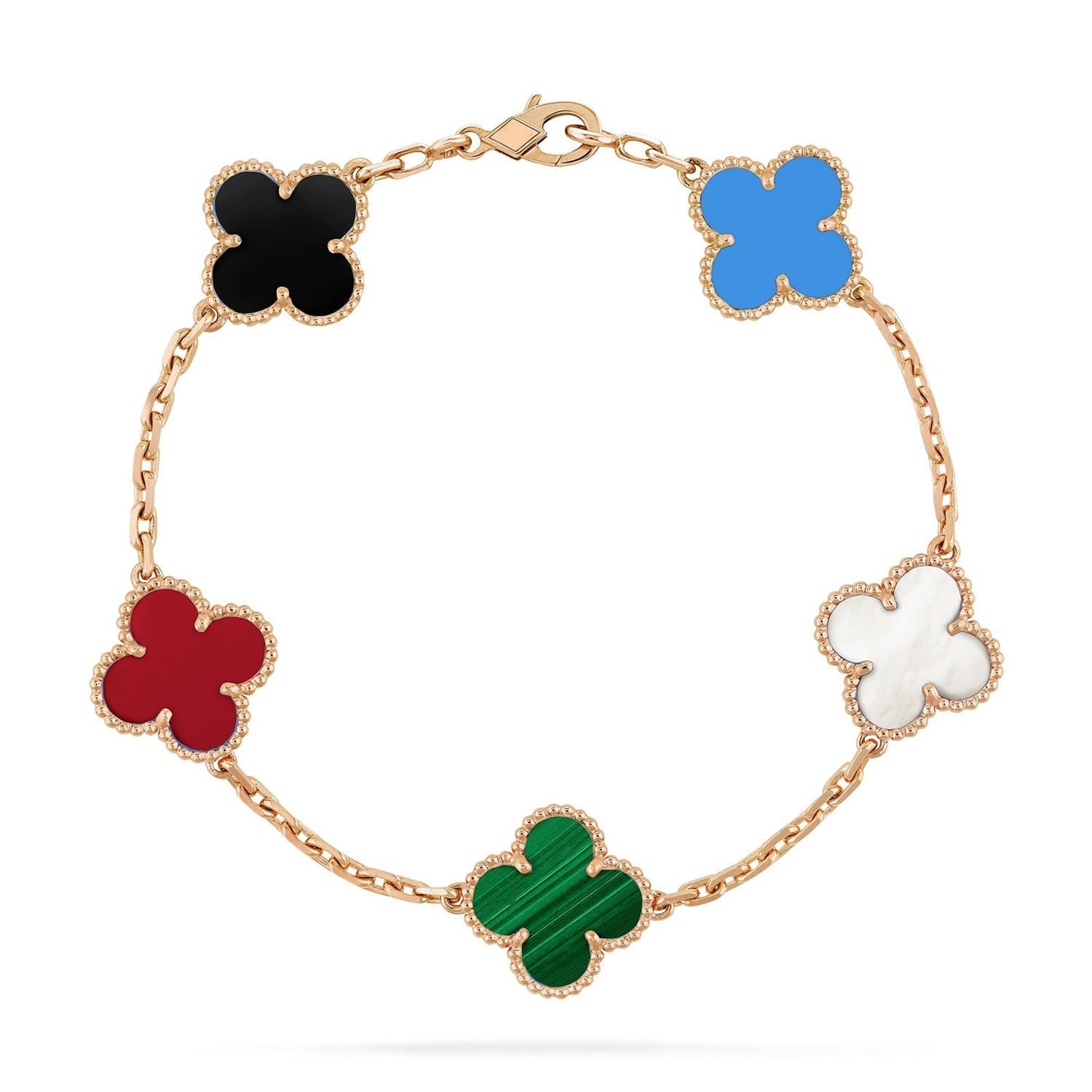 [Auream]CLOVER 5 MOTIFS MULTICOLOR BRACELET