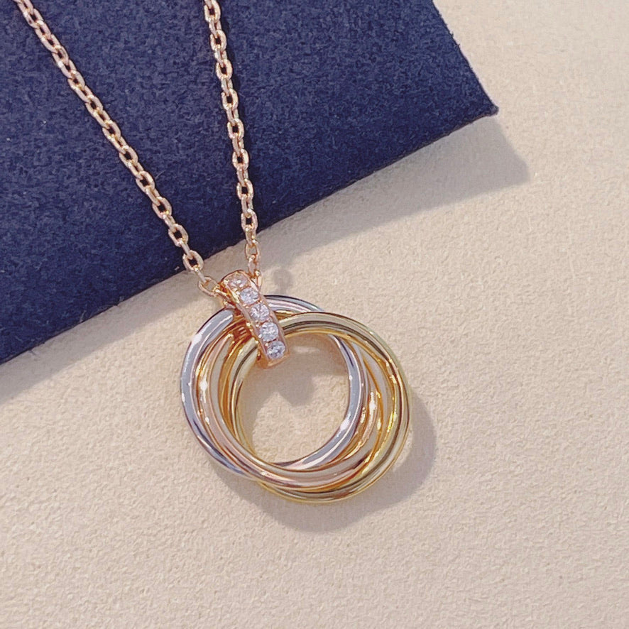 [Auream]TRINITY NECKLACE GOLD  DIAMONDS