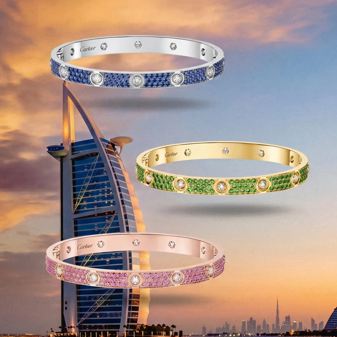 [Auream]2026 PAVE GEMSTONE LOVE BRACELET 6.1MM 10 DIAMONDS