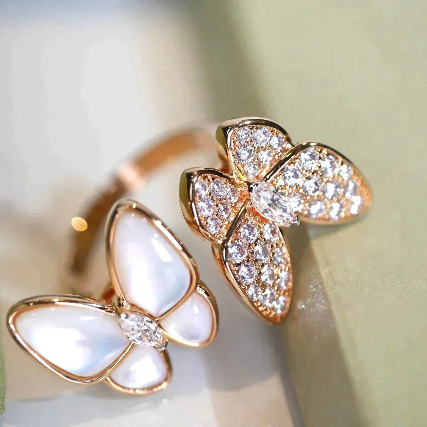 [Auream]TWIN BUTTERFLY DIAMOND MOP RING