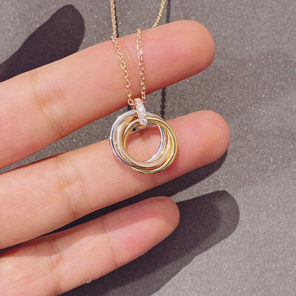 [Auream]TRINITY NECKLACE GOLD  DIAMONDS