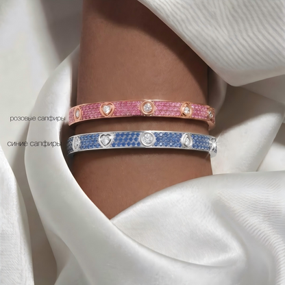 [Auream]2026 PAVE GEMSTONE LOVE BRACELET 6.1MM 10 DIAMONDS