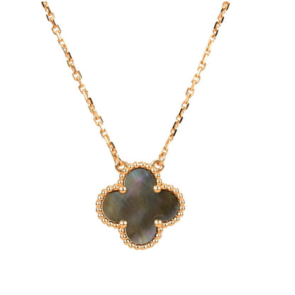 [Auream]CLOVER 15MM  GRAY MOTHER OF PEARL NECKLACE