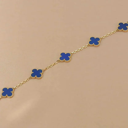 [Auream] CLOVER 5 MOTIF BLUE AGATE BRACELET COLLECTION