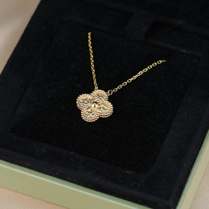 [Auream]CLOVER 15MM  BRONZING NECKLACE