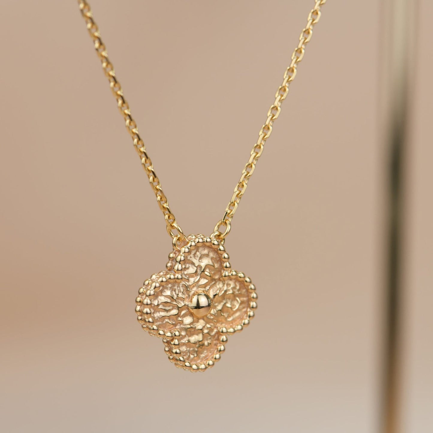 [Auream]CLOVER 15MM  BRONZING NECKLACE
