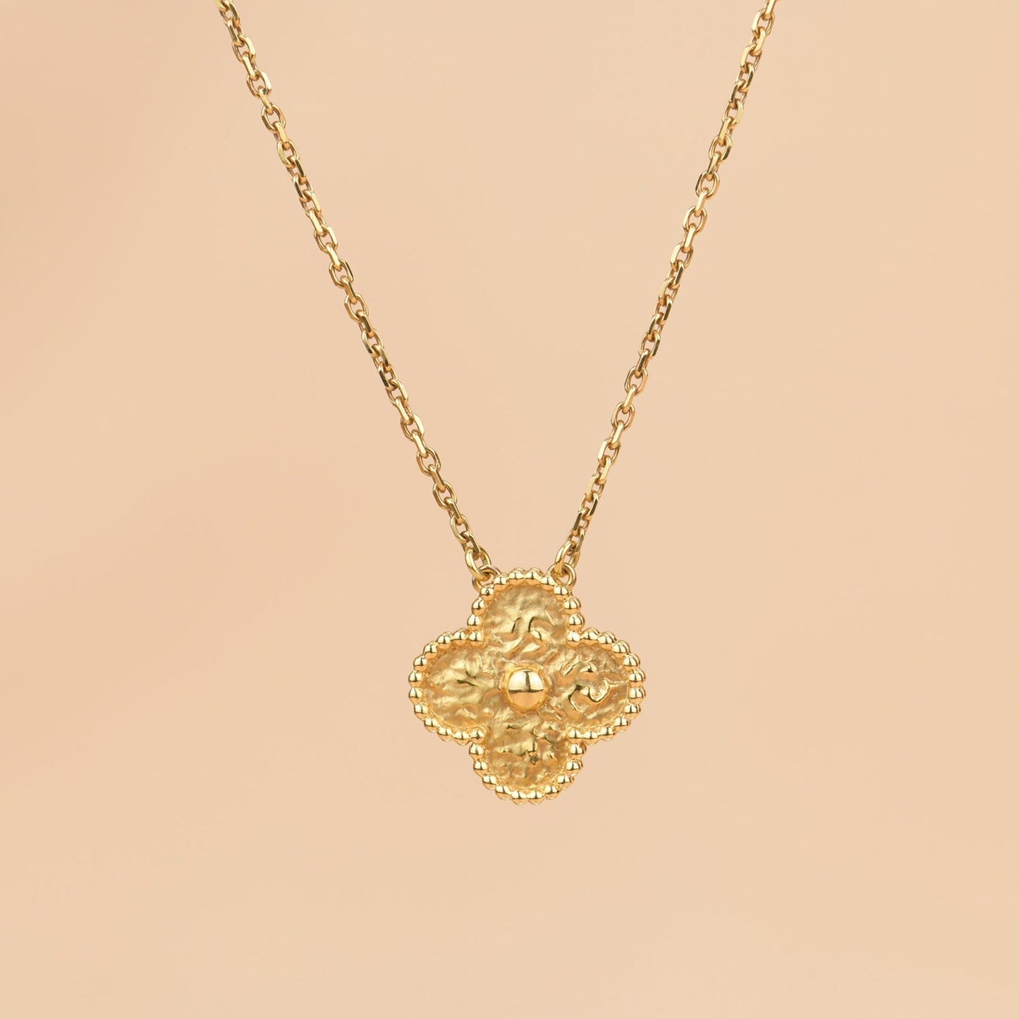 [Auream]CLOVER 15MM  BRONZING NECKLACE