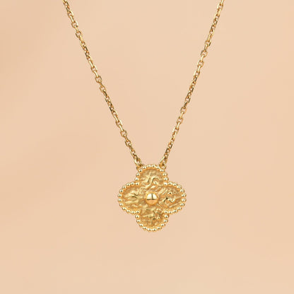 [Auream]CLOVER 15MM  BRONZING NECKLACE