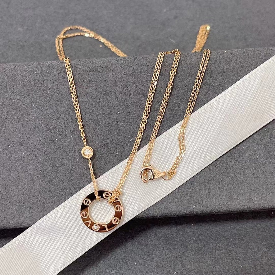 [Auream]LOVE NECKLACE 16MM 2 DIAMONDS