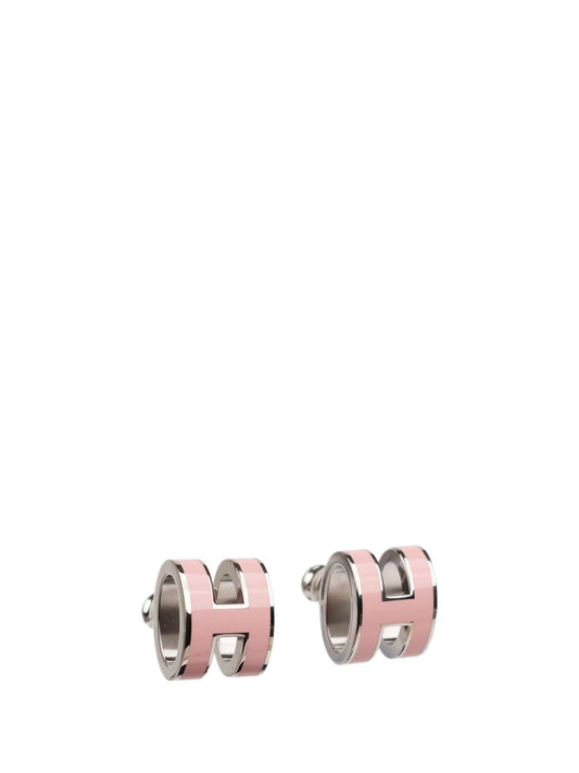 [Auream]MINI POP H SILVER EARRINGS PINK