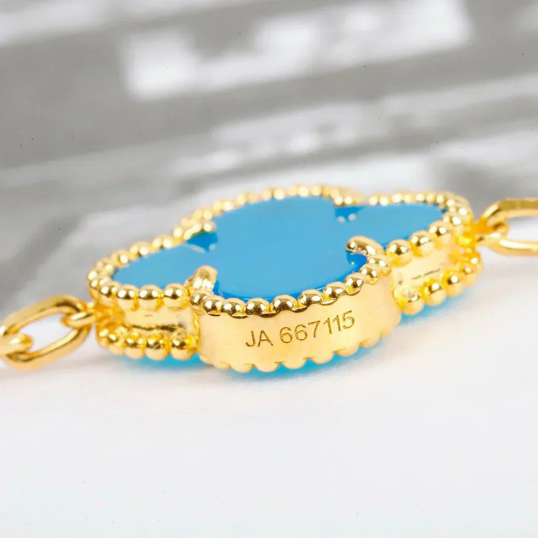 [Auream] CLOVER 5 MOTIF TURQUOISE BRACELET COLLECTION