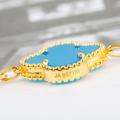 [Auream] CLOVER 5 MOTIF TURQUOISE BRACELET COLLECTION