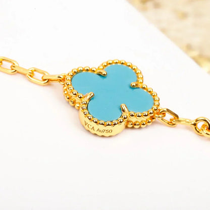 [Auream] CLOVER 5 MOTIF TURQUOISE BRACELET COLLECTION