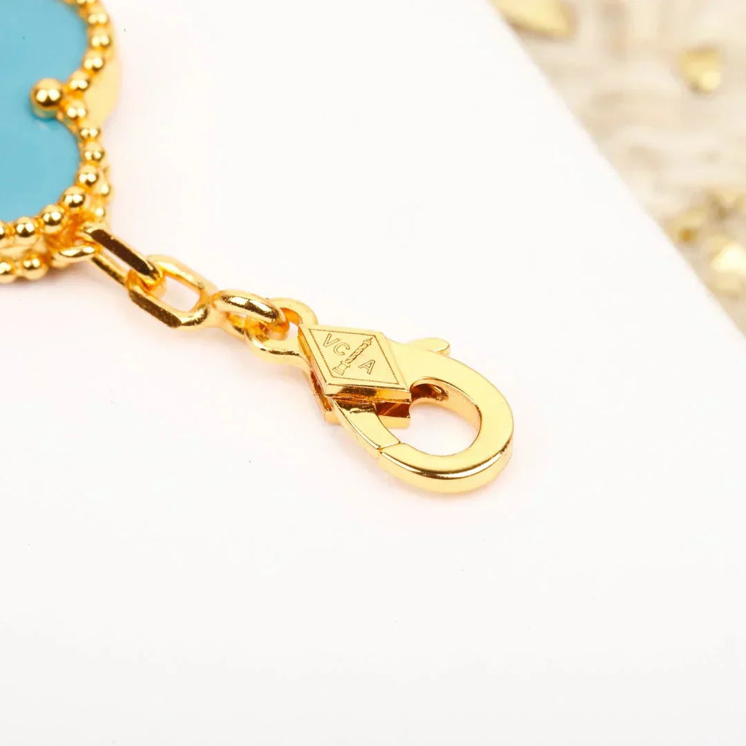 [Auream] CLOVER 5 MOTIF TURQUOISE BRACELET COLLECTION