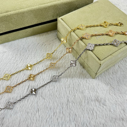 [Auream]CLOVER 6 MOTIF DIAMOND LASER BRACELET