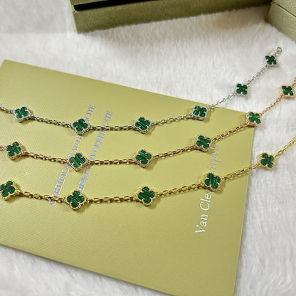 [Auream]CLOVER 6 MOTIF MALACHITE BRACELET