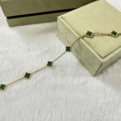 [Auream]CLOVER 6 MOTIF MALACHITE BRACELET