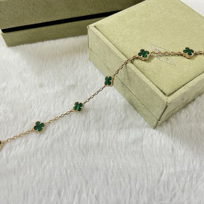 [Auream]CLOVER 6 MOTIF MALACHITE BRACELET