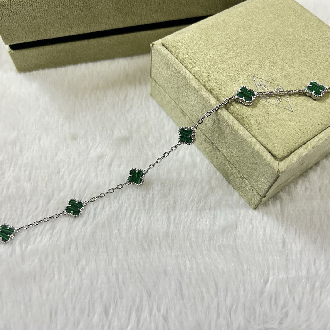 [Auream]CLOVER 6 MOTIF MALACHITE BRACELET