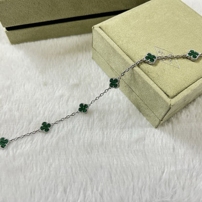 [Auream]CLOVER 6 MOTIF MALACHITE BRACELET