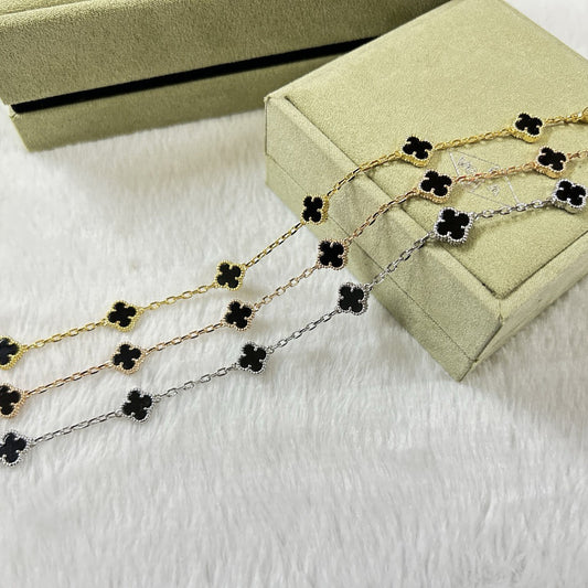 [Auream]CLOVER 6 MOTIF  ONYXS BRACELET