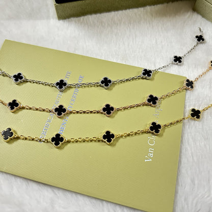 [Auream]CLOVER 6 MOTIF  ONYXS BRACELET