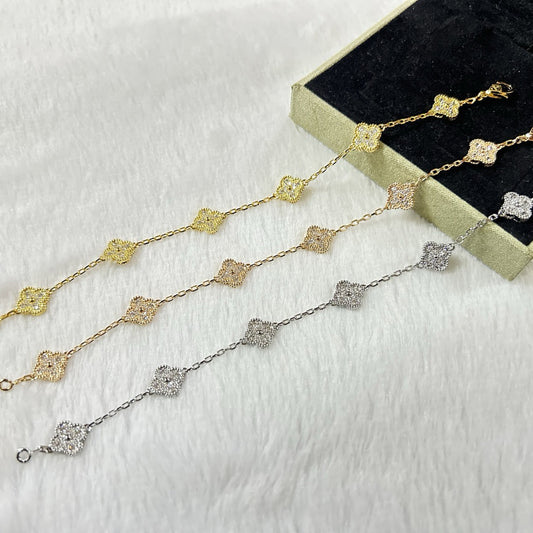 [Auream]CLOVER 6 MOTIF DIAMOND BRACELET