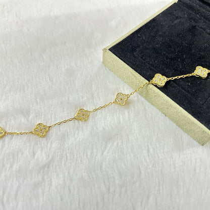 [Auream]CLOVER 6 MOTIF DIAMOND BRACELET