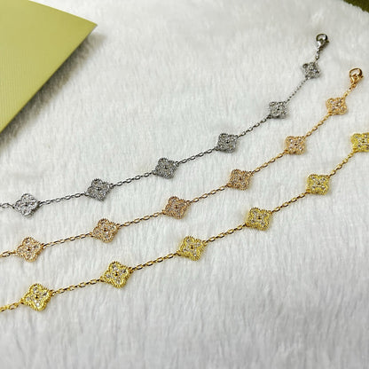 [Auream]CLOVER 6 MOTIF DIAMOND BRACELET