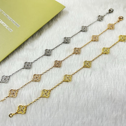 [Auream]CLOVER 6 MOTIF DIAMOND BRACELET