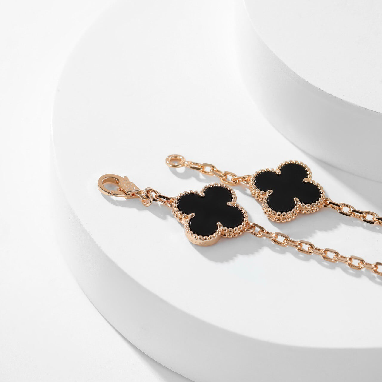 [Auream]CLOVER 10 MOTIFS ONYX NECKLACE