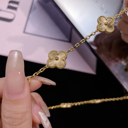 [Auream]CLOVER 10 MOTIFS LASER NECKLACE