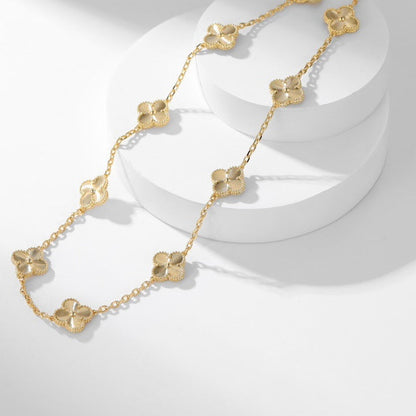 [Auream]CLOVER 10 MOTIFS LASER NECKLACE
