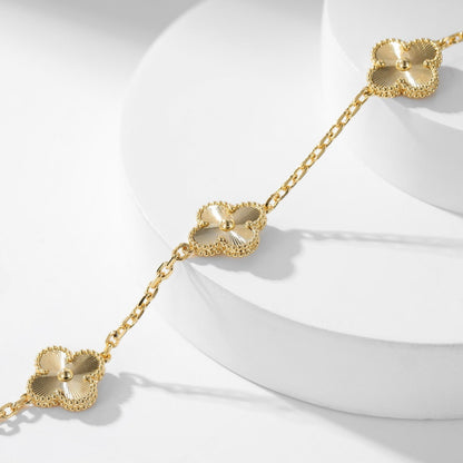 [Auream]CLOVER 10 MOTIFS LASER NECKLACE
