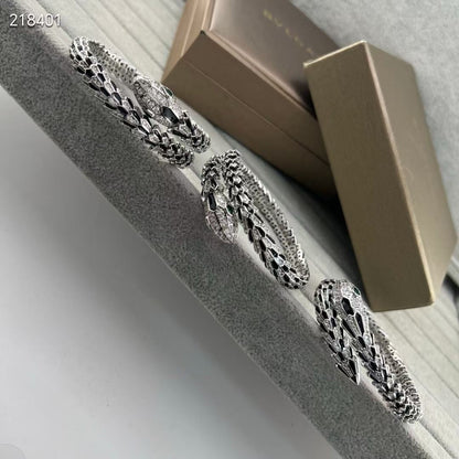 [Auream]NEW OBSIDIAN & DIAMOND SERPENT BRACELET