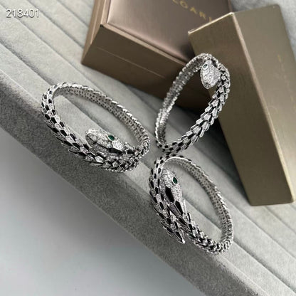 [Auream]NEW OBSIDIAN & DIAMOND SERPENT BRACELET