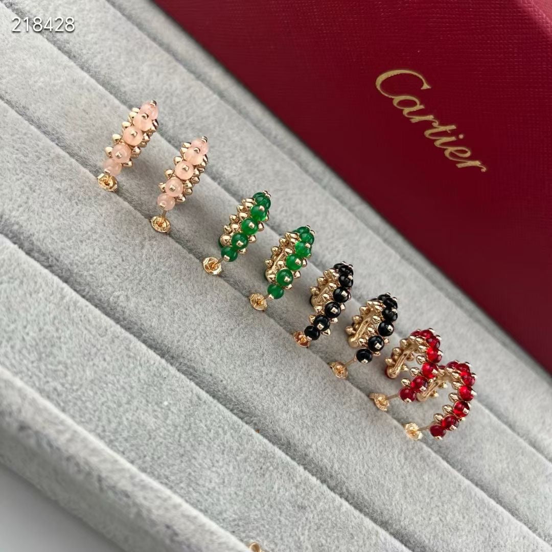 [Auream]NEW COLORED GEMSTONE COLLECTION SMALL HOOP EARRINGS