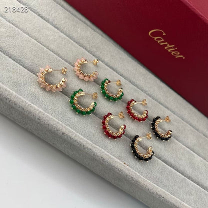 [Auream]NEW COLORED GEMSTONE COLLECTION SMALL HOOP EARRINGS
