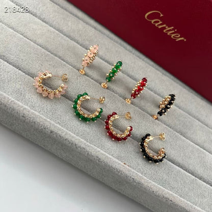 [Auream]NEW COLORED GEMSTONE COLLECTION SMALL HOOP EARRINGS